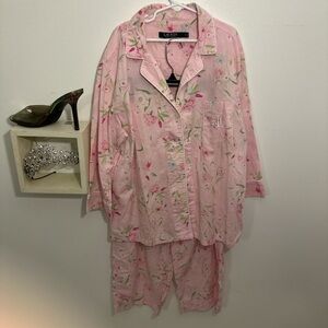 Ralph Lauren Pink Floral Cotton Pajama Set